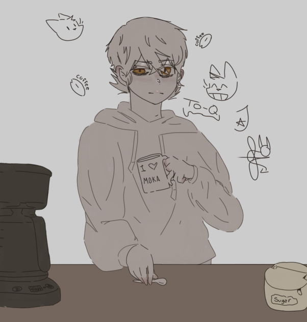 To-q drinking coffee lmao - ibisPaint