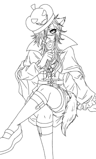 【線画】ハロウィン？