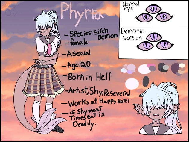 Hazbin hotel oc phyrra the siren