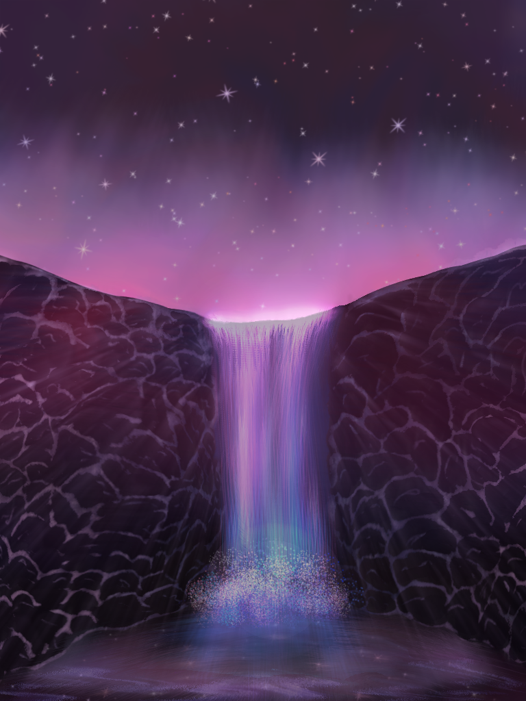 Aesthetic Dreamy Waterfall - ibisPaint