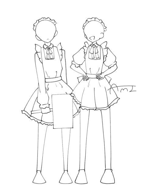 メイド服線画(トレス？)