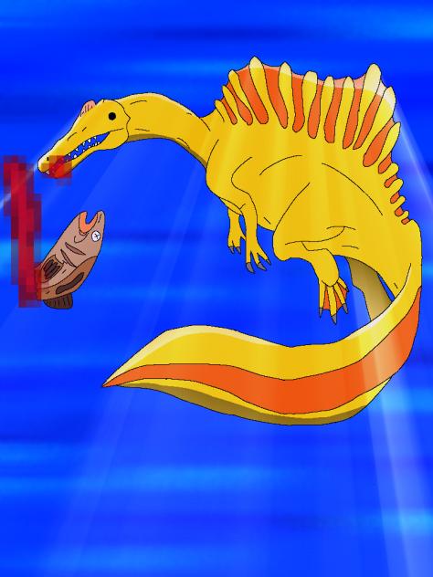 Pixel art spinosaurus