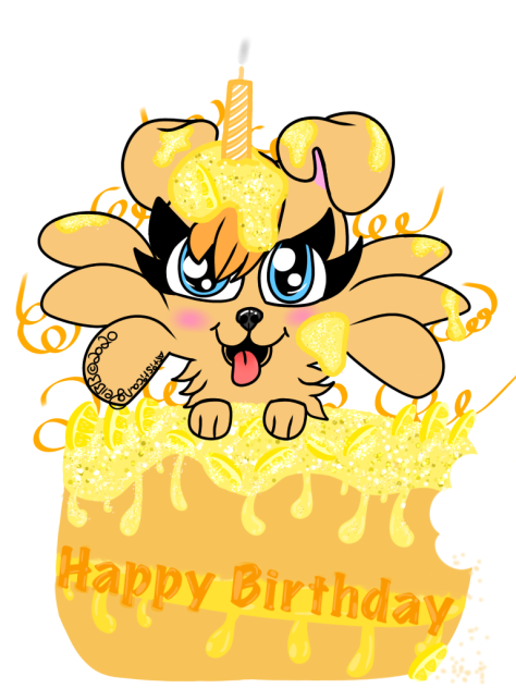 Lemon Happy Birthday Cake - Speedpaint
