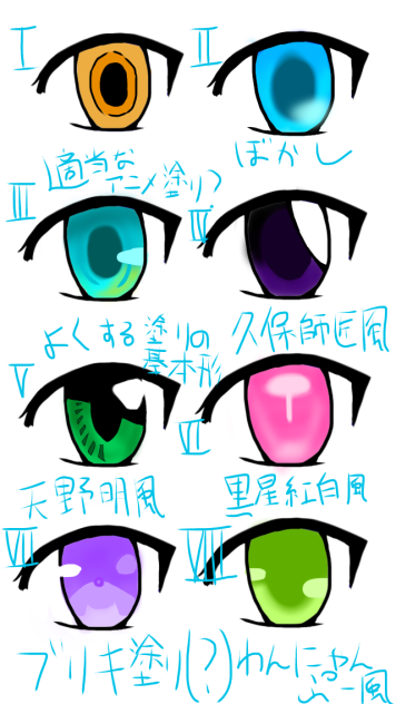 目玉の塗り方