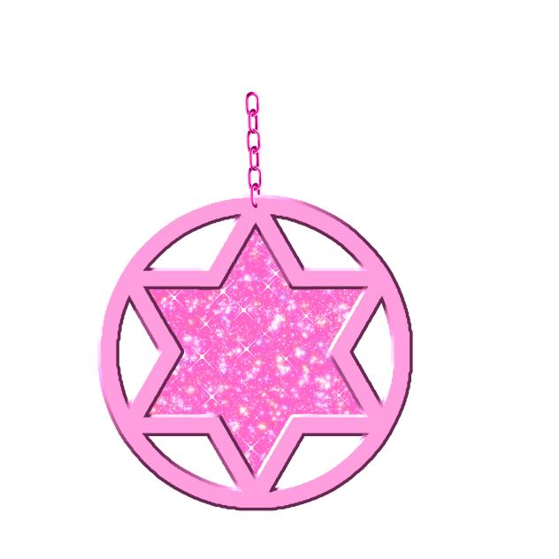 Y2K Accessory bead Hexagram 3 Pink