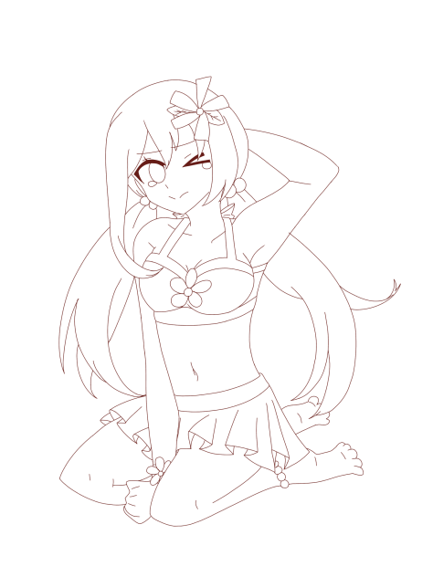 『線画』swimsuit