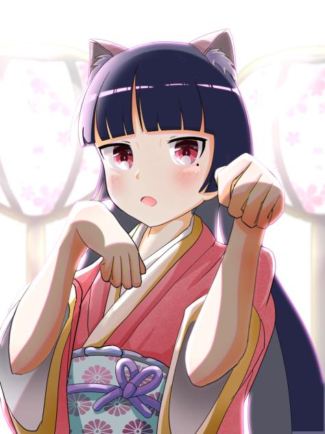 ちょっとだけひな祭りっぽい五更瑠璃(黒猫)