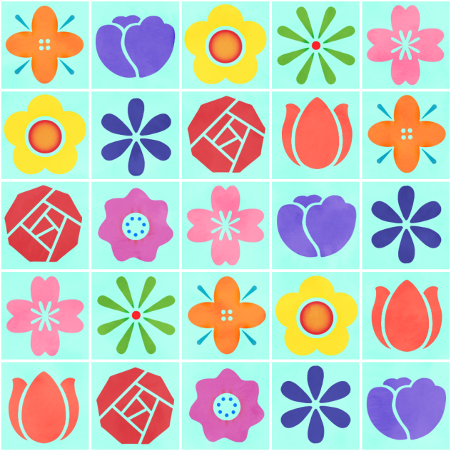 花柄タイル