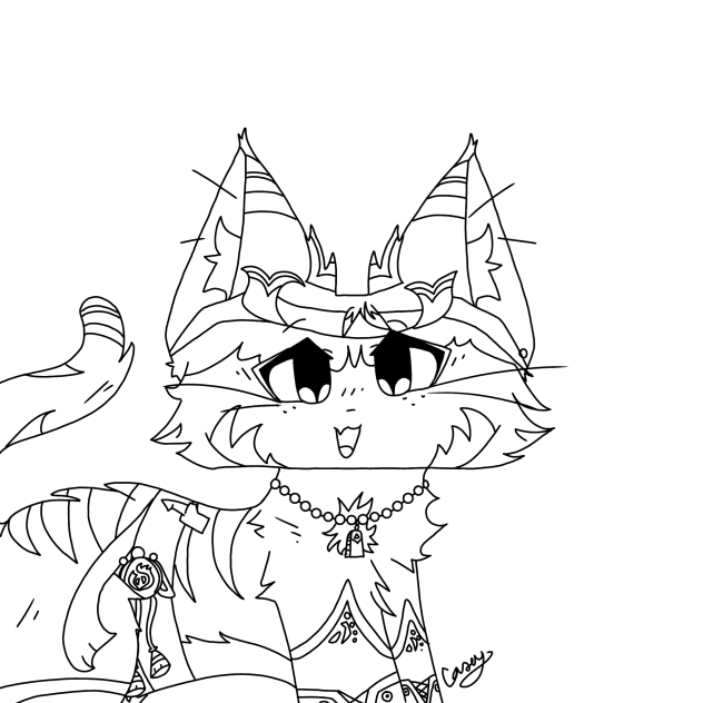 Thoma as a cat (lineart)