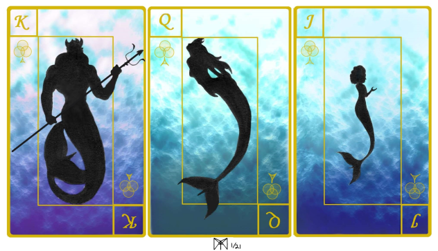 mermaid playing cards - ibisPaint