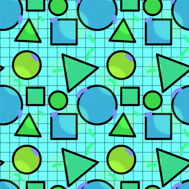 Retro pop pattern 3 d