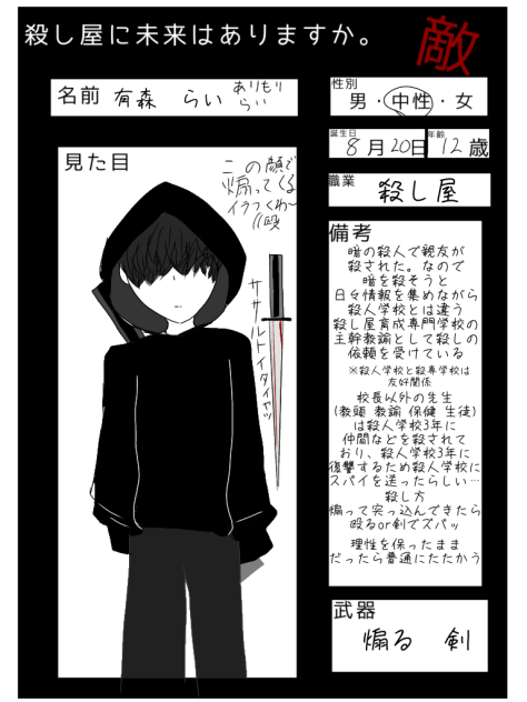 #殺し屋に未来はありますか。キャラ募