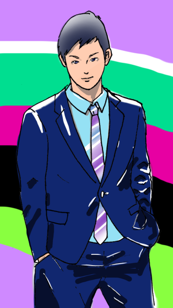 スーツ、かっこええやろ