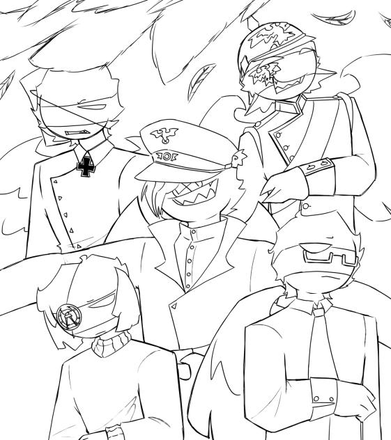 German family (colouring page version)