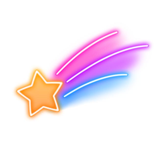 Shooting star neon icon2