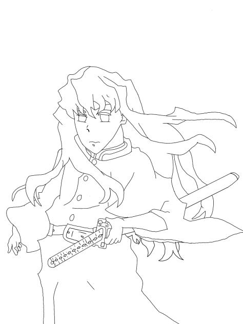 mist hashira line art
