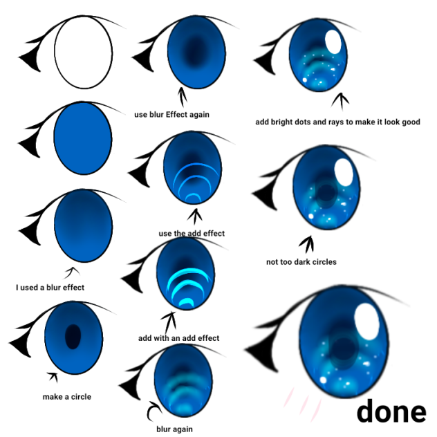 how to color the eyes