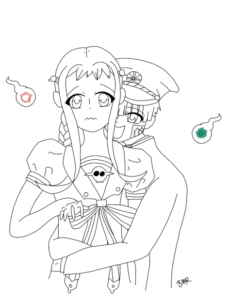 Nene x hanako line art