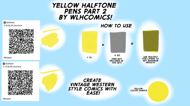 Yellow Halftone Pens P2