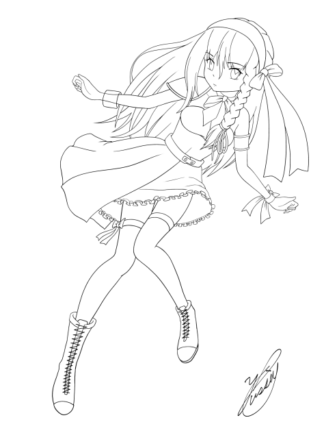 White Lightning Girl（線画）