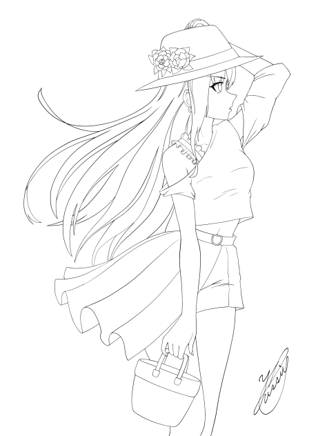 Lady Departure（線画）