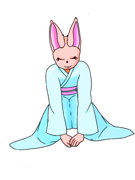 グリザイユ画法「うさぎのおかみさん」