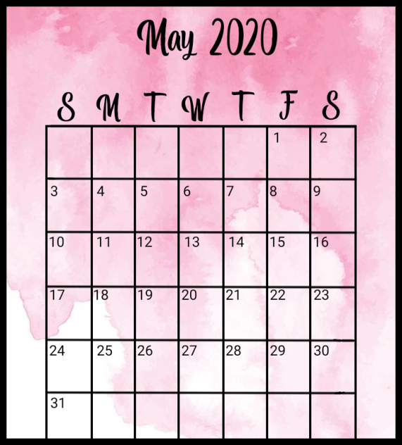 Chalendar base for May 2020