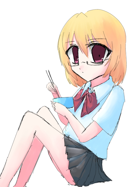 ぼっち飯JK描いたよ~