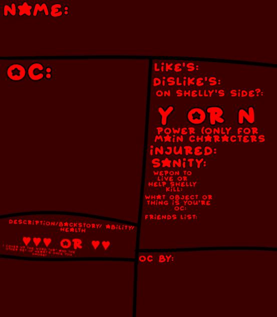 SHELLY'S FORGOTTEN SOUL OC SHEET