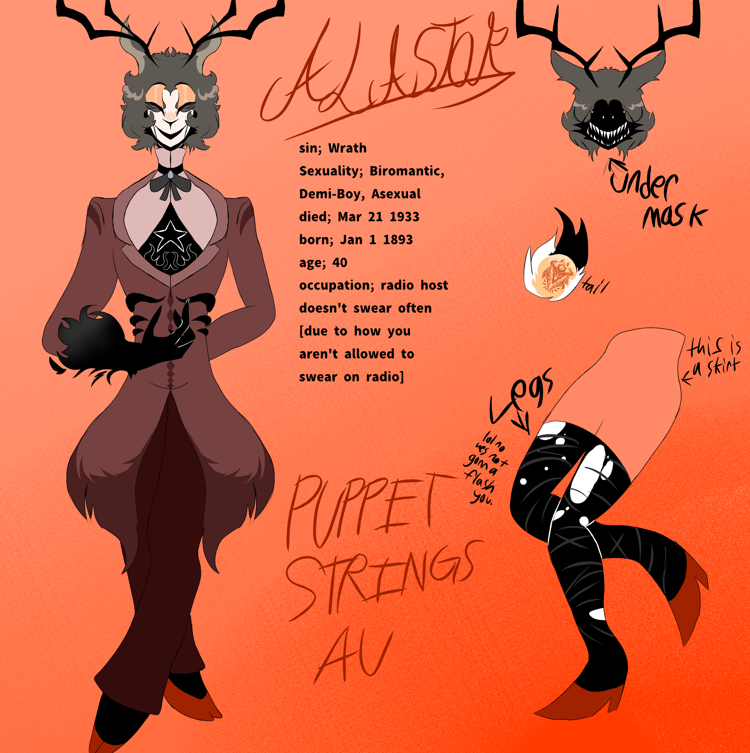 Alastor redesign reference sheet - ibisPaint