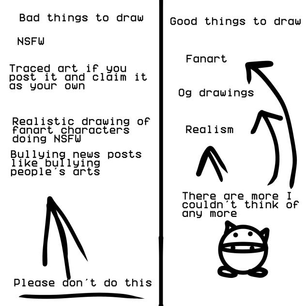 Good and bad things to draw
