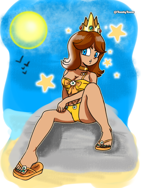Daisy at the beach