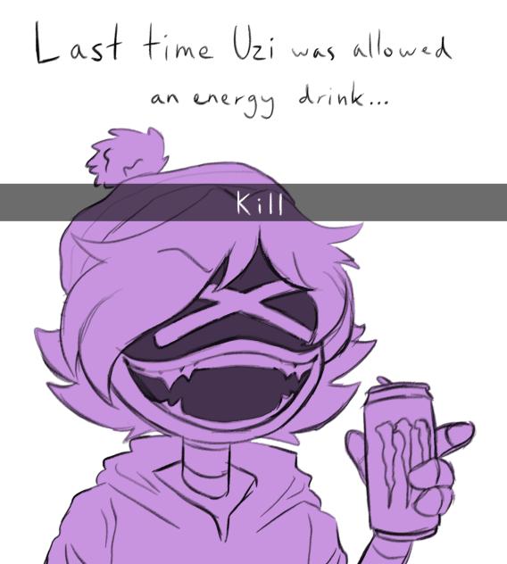 Uzi is not allowed energy drinks