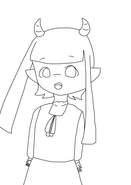 ハロウィンイカ線画