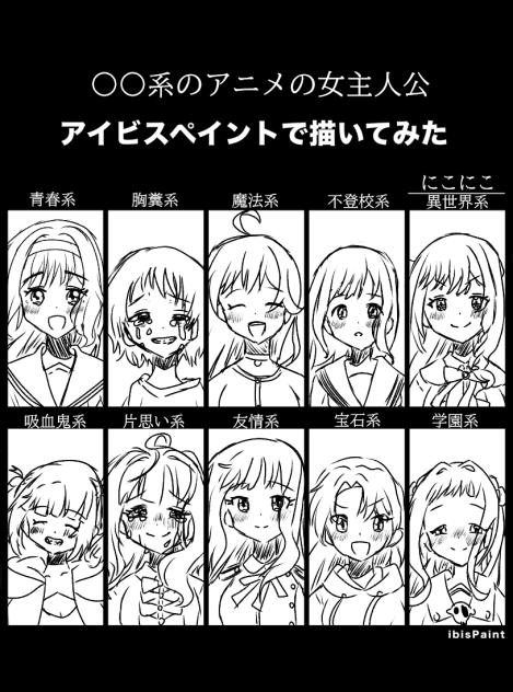 〇〇系のアニメの女主人公アイビスペイントで描いてみた