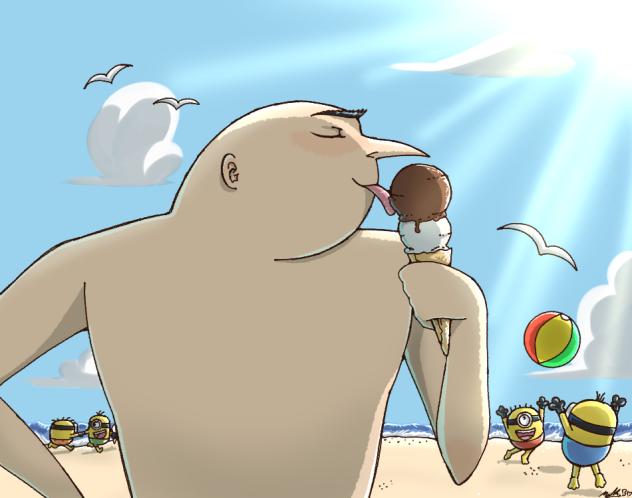 Gru at the Beach