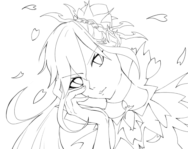 さくらガール 塗り絵