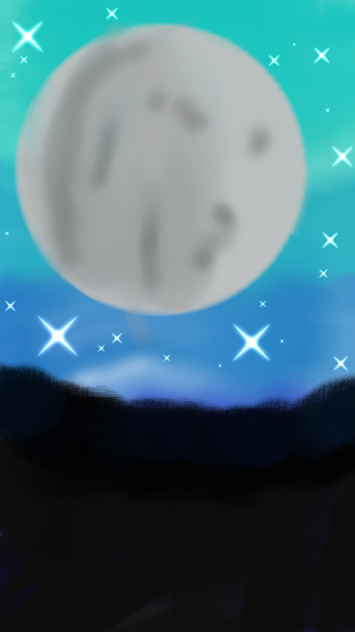 moon and star scenery - ibisPaint