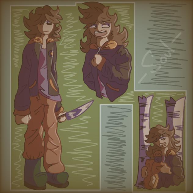 mentally unhealthy woman in a forest ,_,