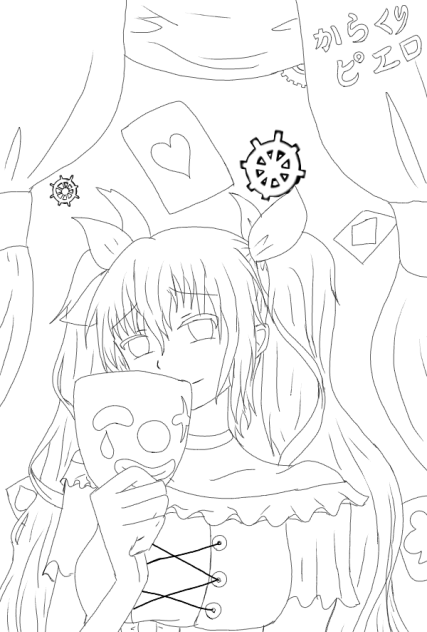 線画 からくりピエロ