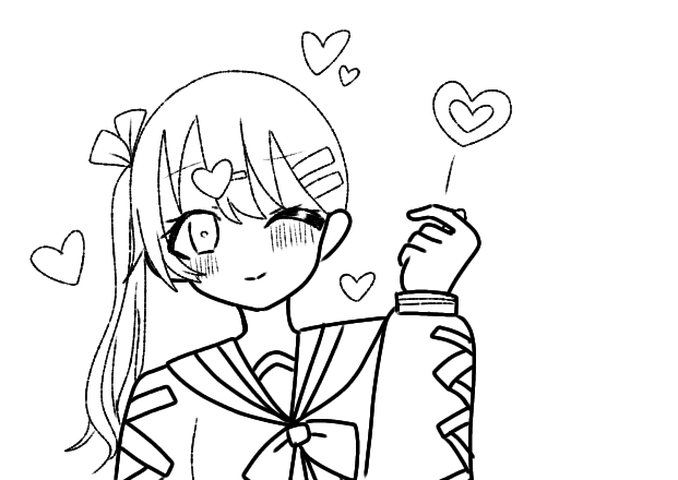 指ハート💕　塗り絵4