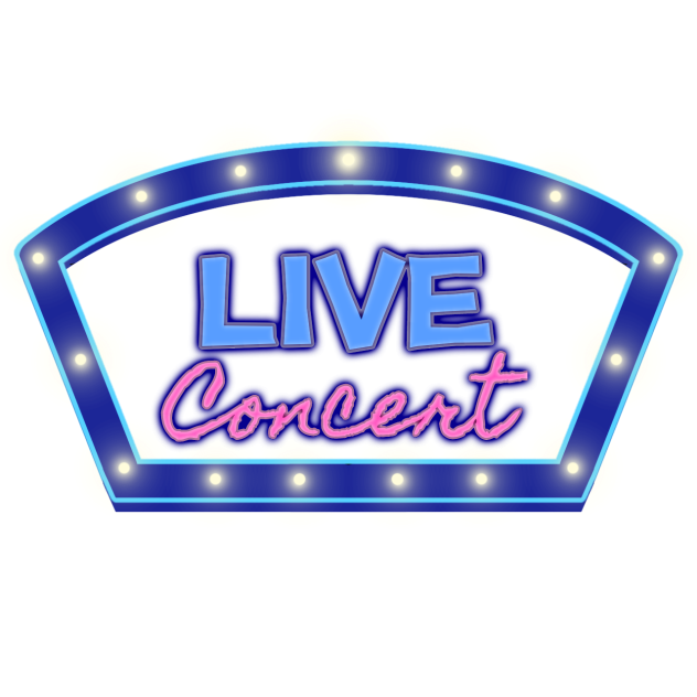 live concert color border with word
