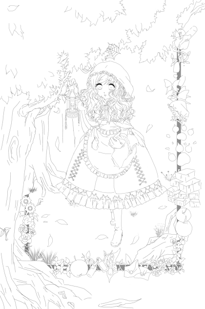 赤ずきん 線画