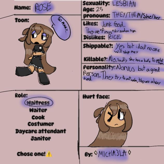 Dandy's cafe oc trying to get hired!