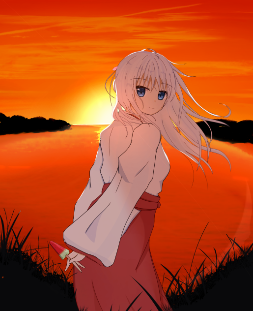 夕暮れの巫女