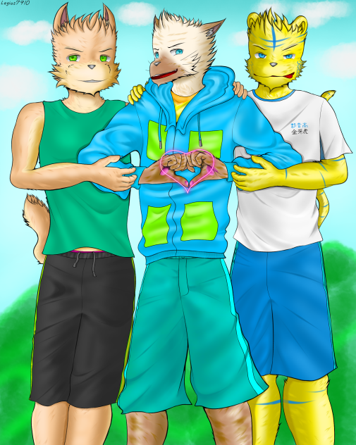 オスケモトリオ🐶🐱🐯[イラストメイキング]