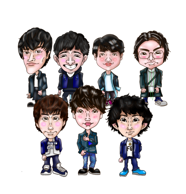 似顔絵　Kis-My-Ft2
