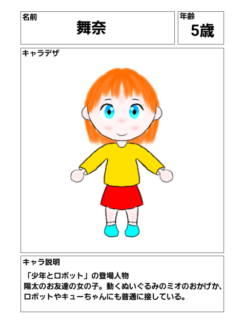 キャラ説明イラスト　舞奈