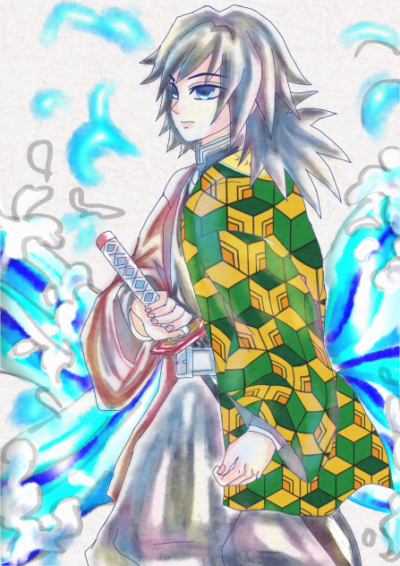 水彩描き　冨岡さん