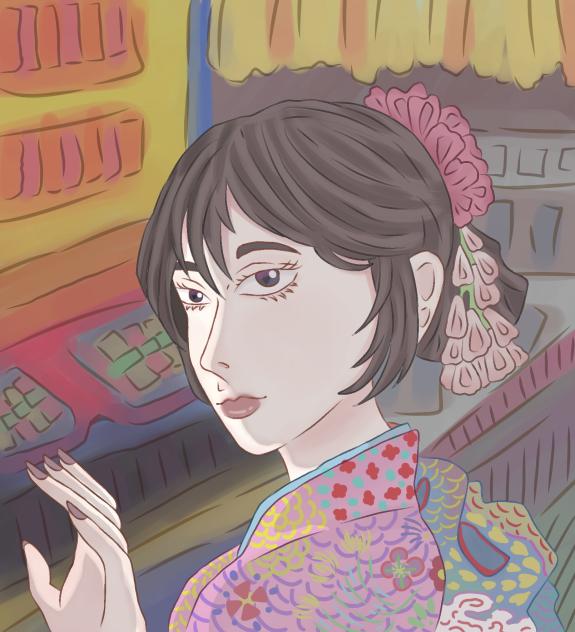 Girl in Kimono